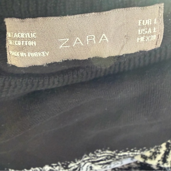 ZARA Longline Bold Edgy Tiger Design Sweater Dress Black/White Graphic Size L - Picture 5 of 12